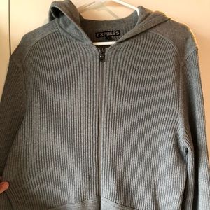 Express grey knit hoodie M